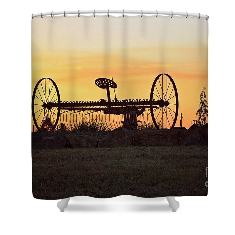 Old Equipment Shower Curtain featuring the photograph Old Silhouette by Karen Goodwin