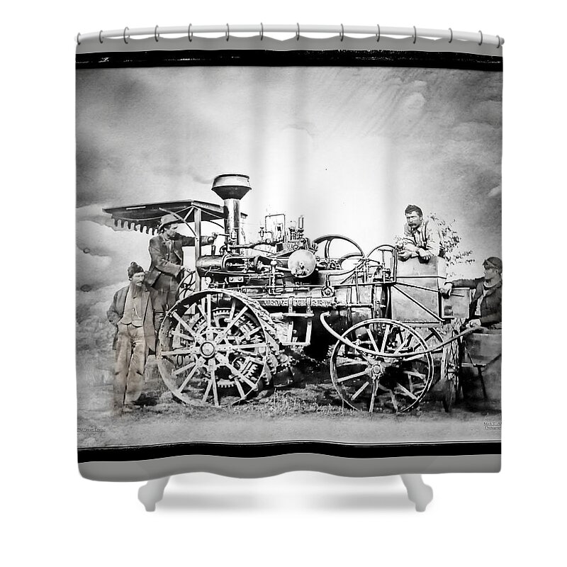 Mark T. Allen Shower Curtain featuring the photograph Old Steam Tractor by Mark Allen