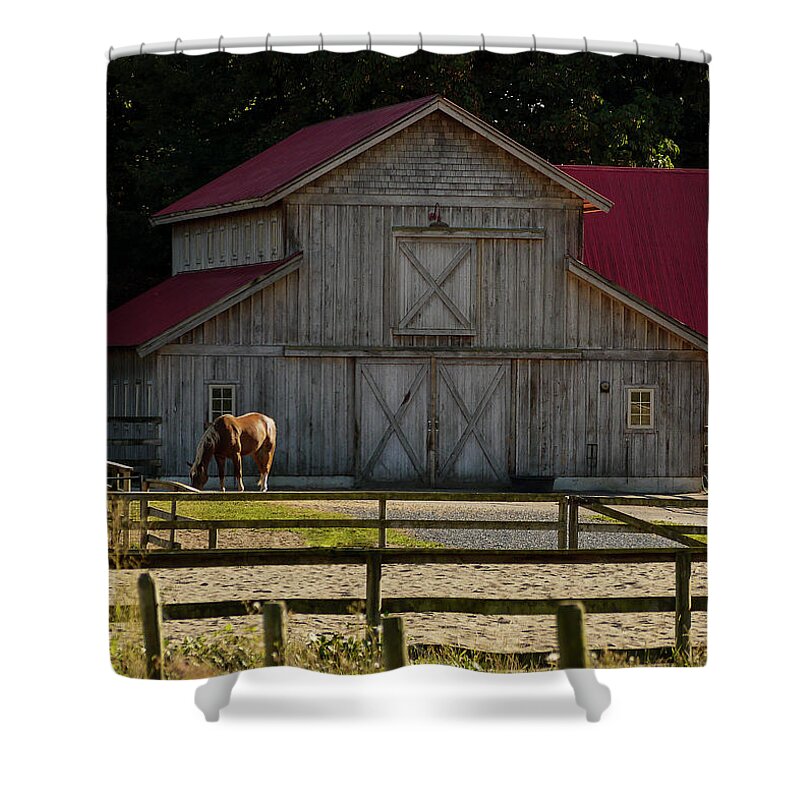 Old Style Horse Barn Shower Curtain featuring the photograph Old-style Horse Barn by Jordan Blackstone