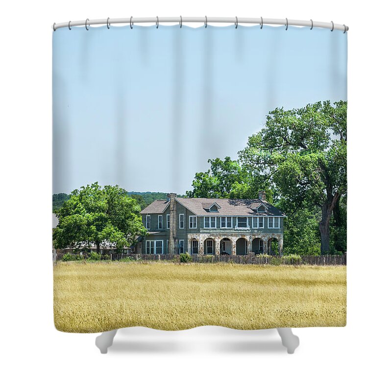 Texas Shower Curtain featuring the photograph Old Texas Farm House by Brian Kinney