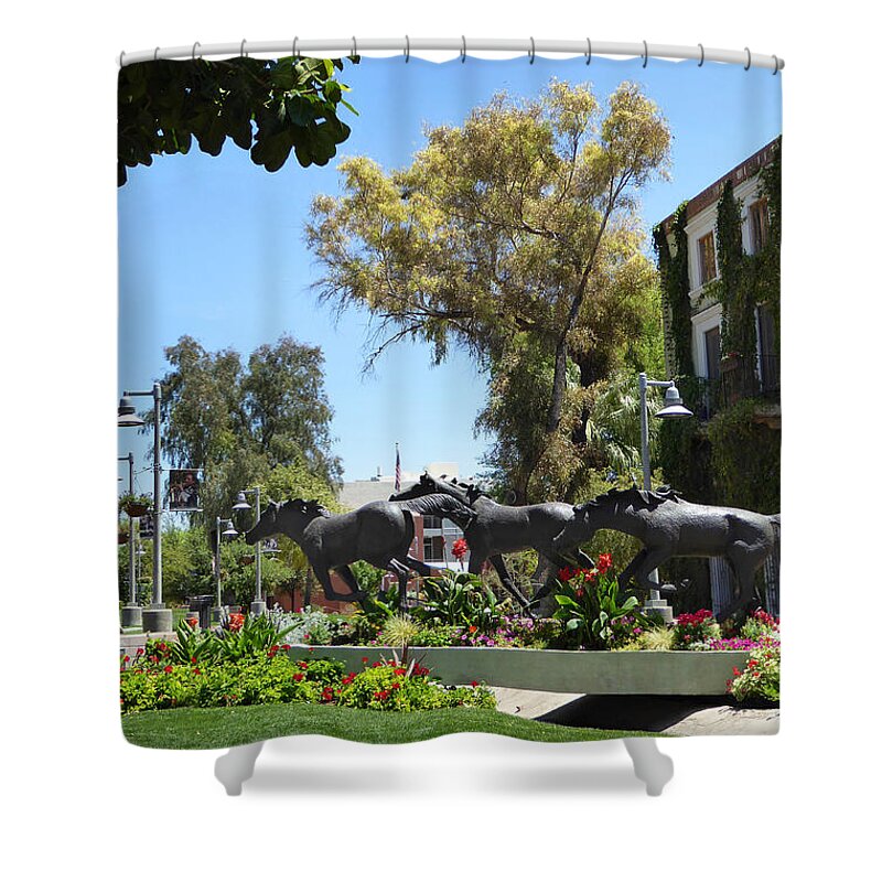 Bronze Shower Curtain featuring the photograph Old Town Scottsdale by Gordon Beck