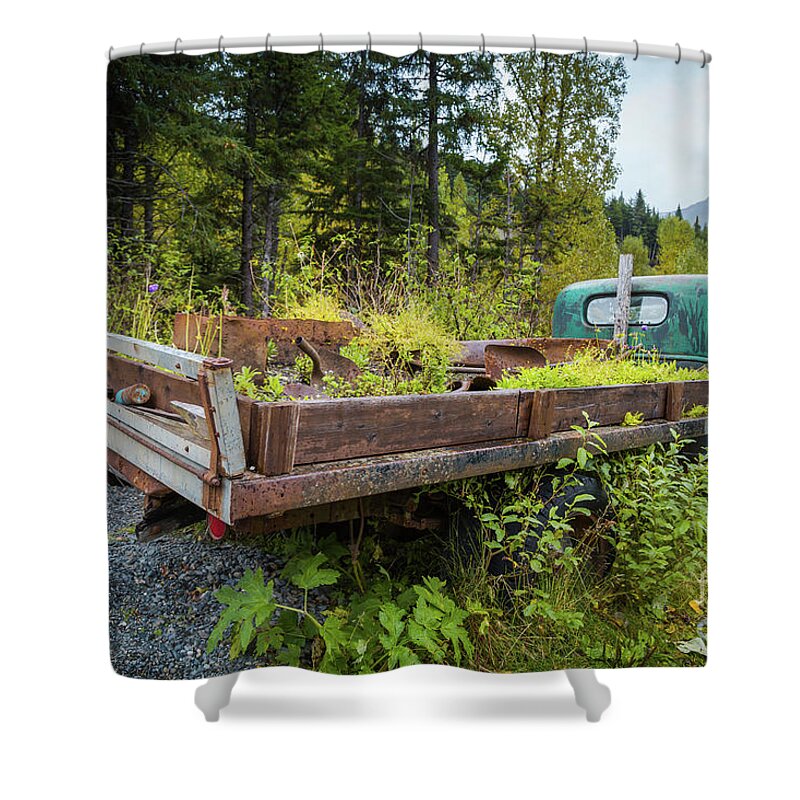 Truck Shower Curtain featuring the photograph Old Truck at Crow Creek Mine by Eva Lechner