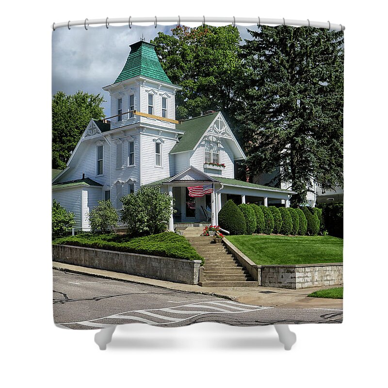 House Shower Curtain featuring the photograph Old Victorian At Harbor Springs by Dave Mills
