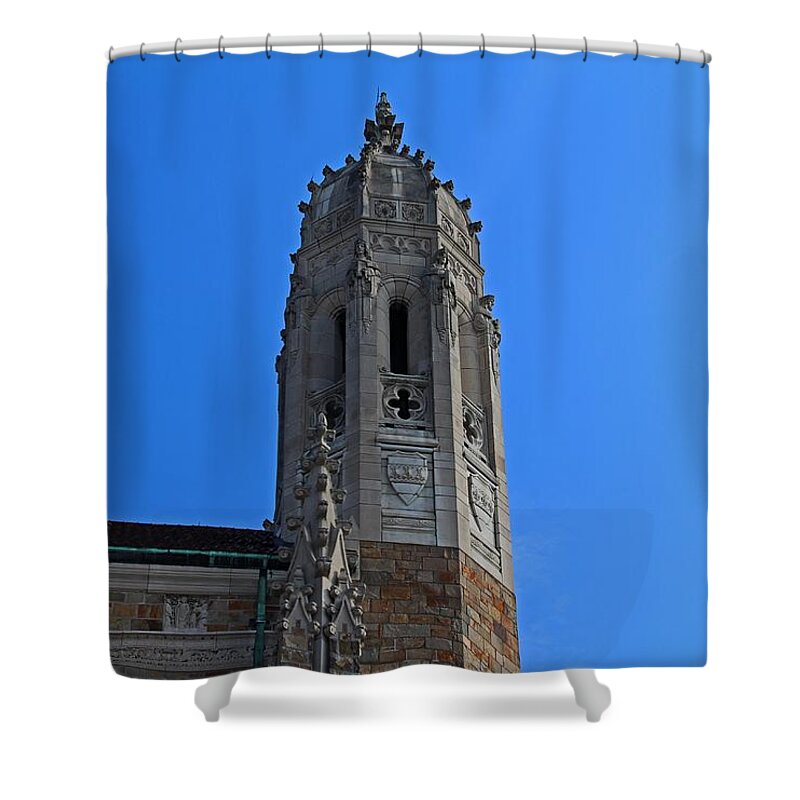 Steeple Shower Curtain featuring the photograph Old West End Our Lady Queen of the Most Holy Rosary Cathedral Steeple- horizontal by Michiale Schneider