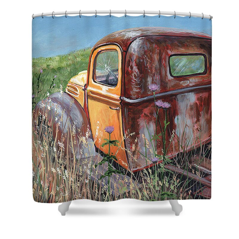 Timithy Shower Curtain featuring the painting Old yellow by Timithy L Gordon
