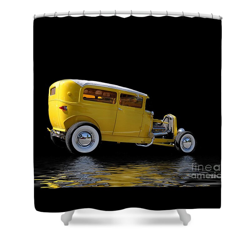 Vintage Auto Shower Curtain featuring the photograph Old Yellow by Wanda-Lynn Searles