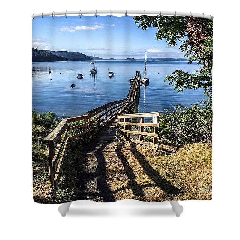 Olga Shower Curtain featuring the photograph Olga Pier #1 by William Wyckoff