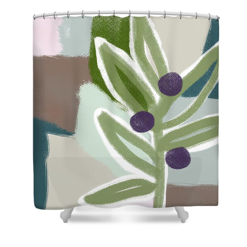 Olive Green Mixed Media Shower Curtains