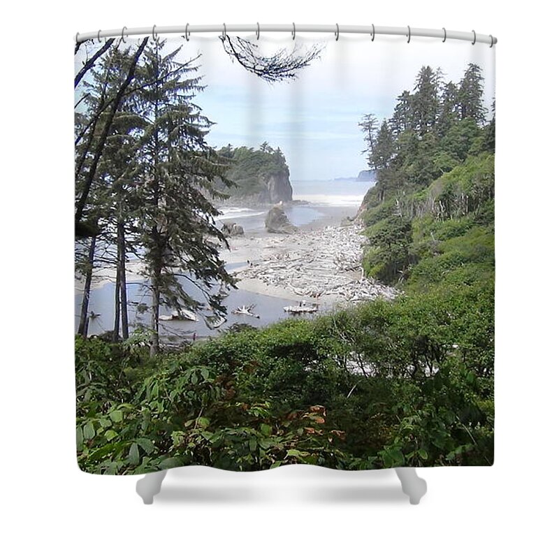 Landscape Shower Curtain featuring the photograph Olympic National Park Beach by John Mathews