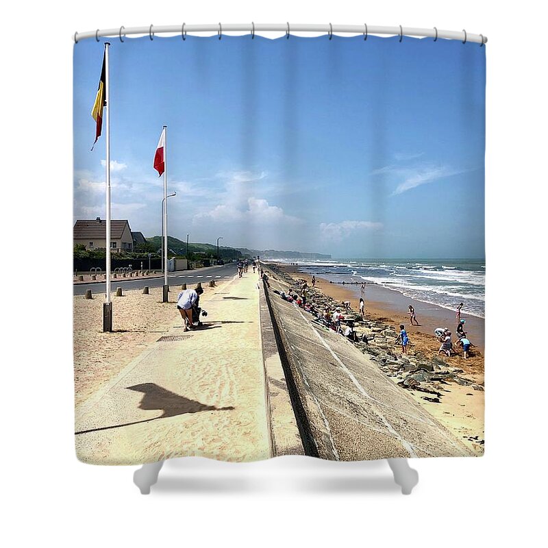 Omaha Beach Shower Curtain featuring the photograph Omaha Beach 2018 by Charles Kraus