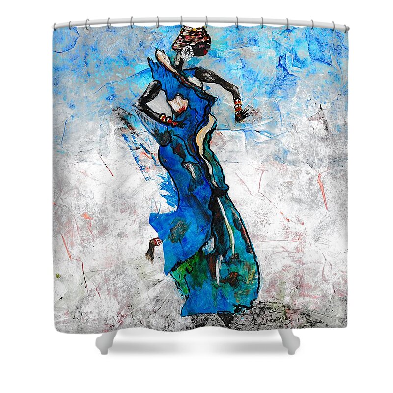 Abstract Painting Shower Curtain featuring the painting Omalola by Ronda Breen