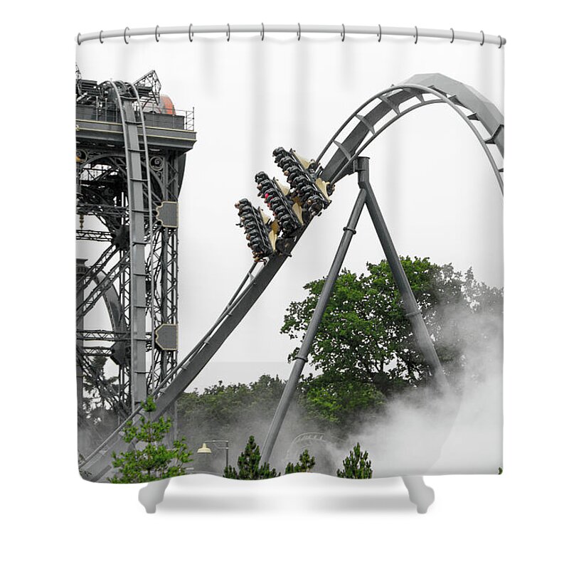 Park Shower Curtain featuring the photograph On a Rollercoaster by Adriana Zoon