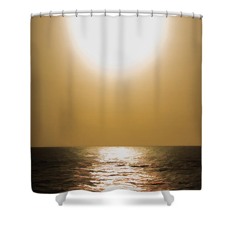 Sun Shower Curtain featuring the photograph On Golden Sunset by Roberta Byram