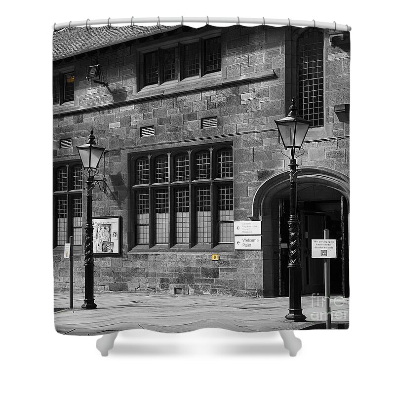 Lamppost Shower Curtain featuring the photograph On guard. by Elena Perelman