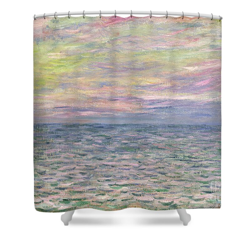 French Shower Curtain featuring the painting On the High Seas by Claude Monet