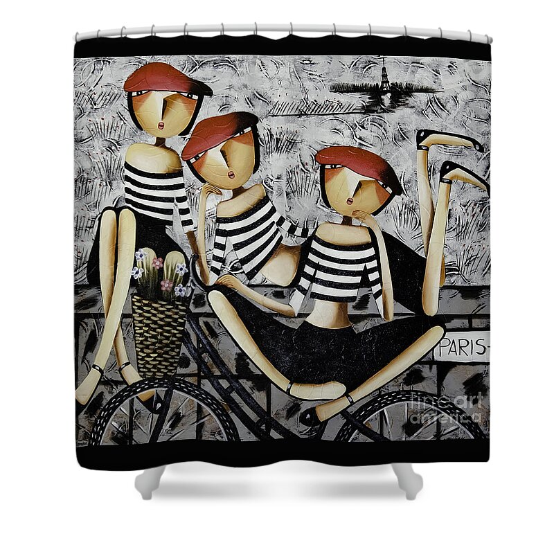 Biking Shower Curtain featuring the photograph On the way to Paris by Yurix Sardinelly