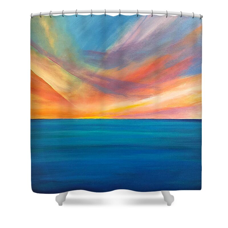 Canvas Shower Curtain featuring the painting On Things Above by Linda Bailey