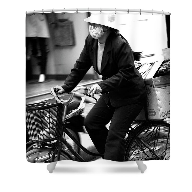 Peoplescapes Shower Curtain featuring the photograph On Wheels by Lee Stickels