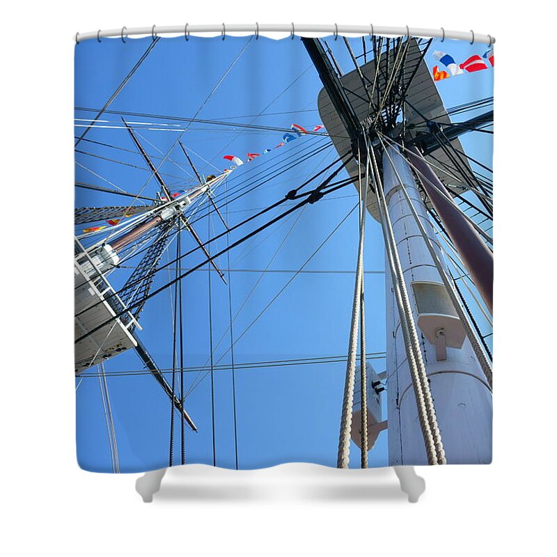 Ship Shower Curtain featuring the photograph Onboard USS Constitution by Lori Lafargue