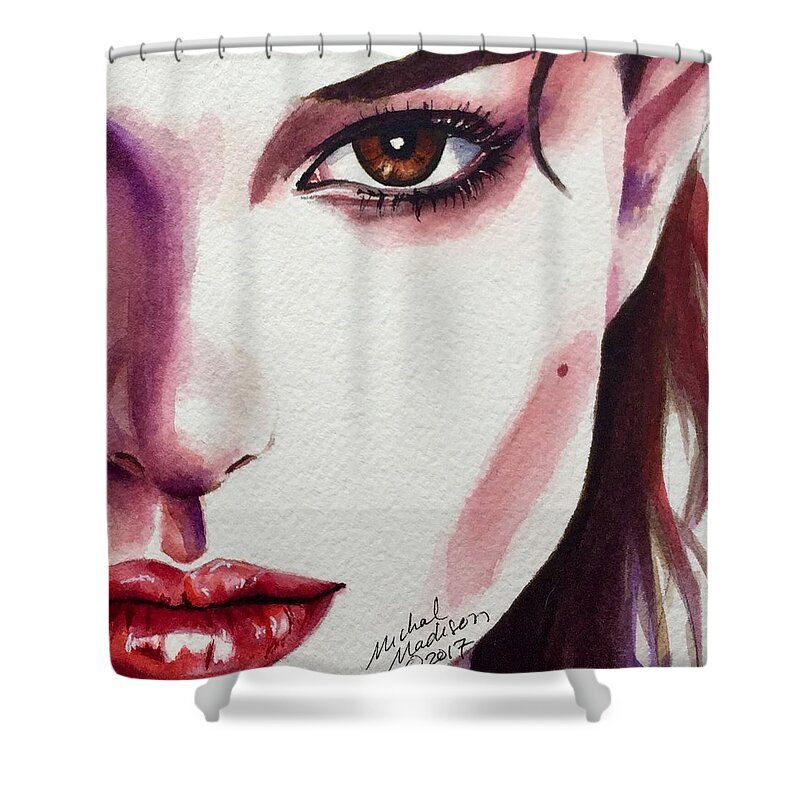 Beauty Shower Curtain featuring the painting One Decision by Michal Madison