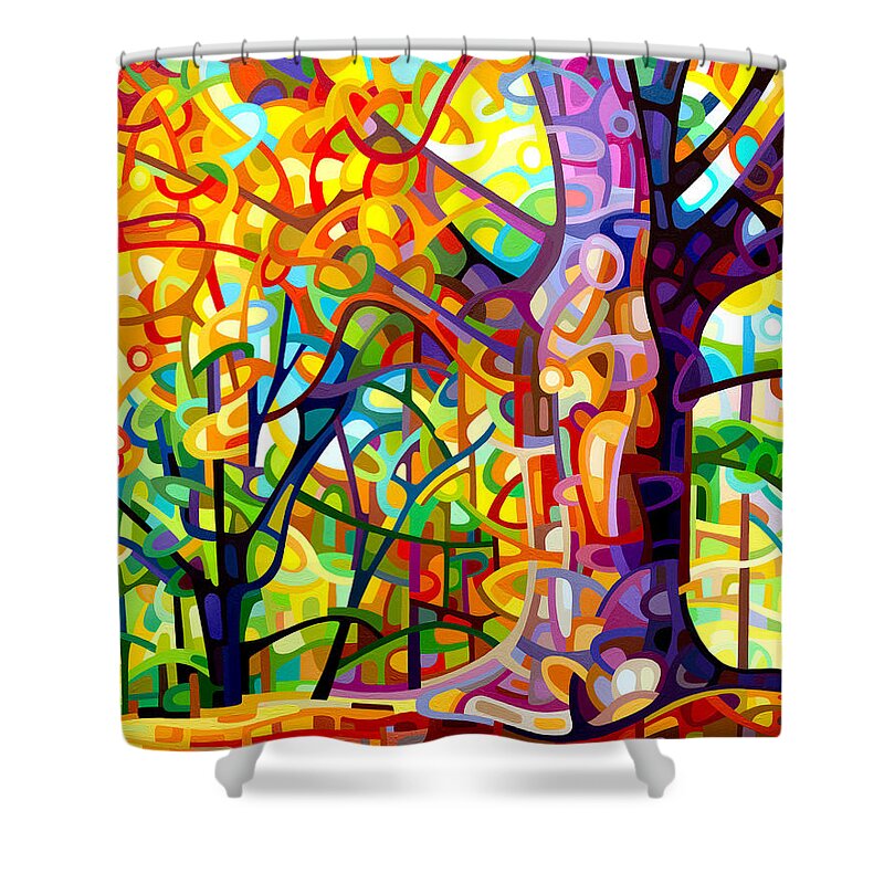 Fine Art Shower Curtain featuring the painting One Fine Day by Mandy Budan