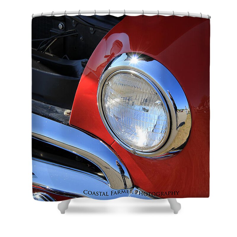 Car Shower Curtain featuring the photograph One Headlight by Becca Wilcox