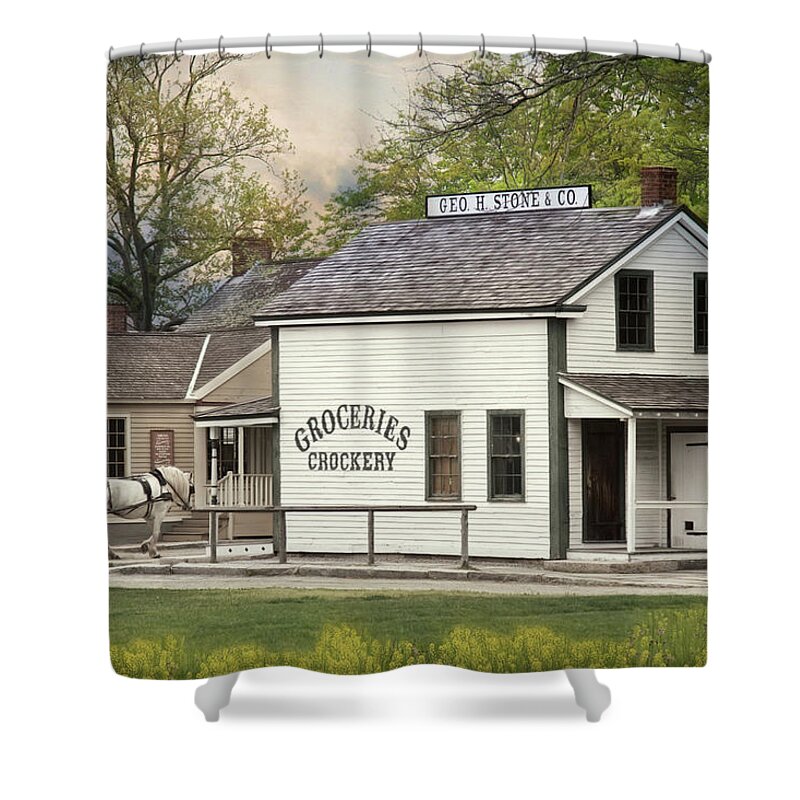 Horse Shower Curtain featuring the photograph One Horse Town by Robin-Lee Vieira