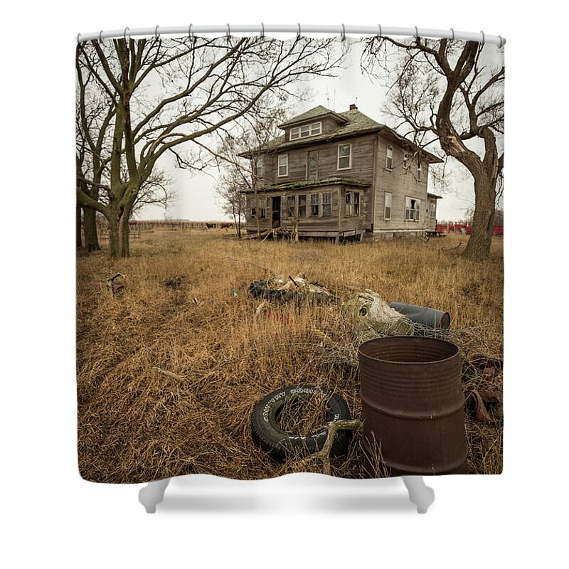 Abandoned Shower Curtain featuring the photograph One man's trash... by Aaron J Groen