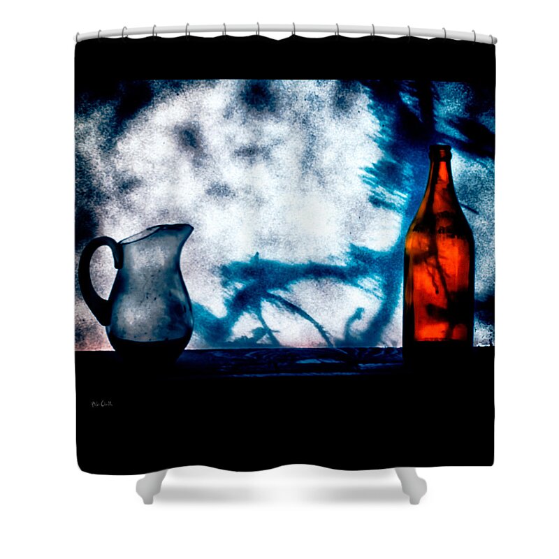 Still-life Shower Curtain featuring the photograph One Red Bottle by Bob Orsillo