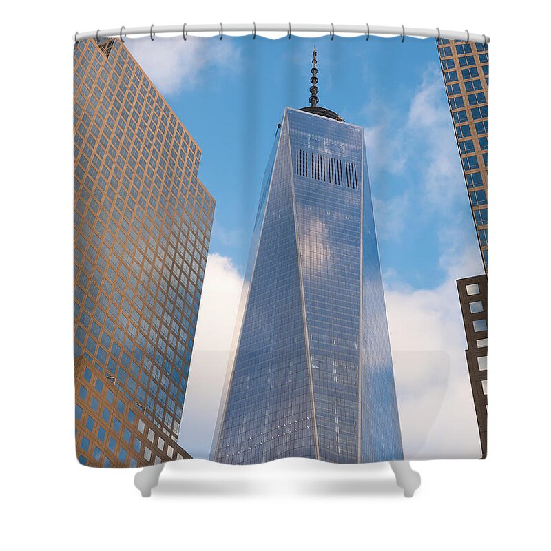 Clarence Holmes Shower Curtain featuring the photograph One World Trade Center I by Clarence Holmes