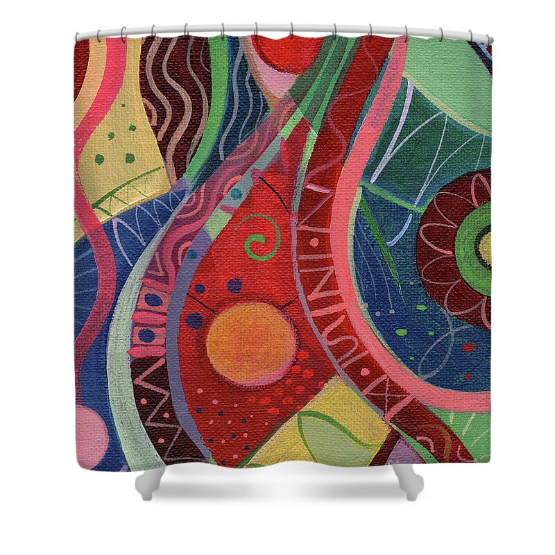 Movement Shower Curtain featuring the painting Onward Upward by Helena Tiainen
