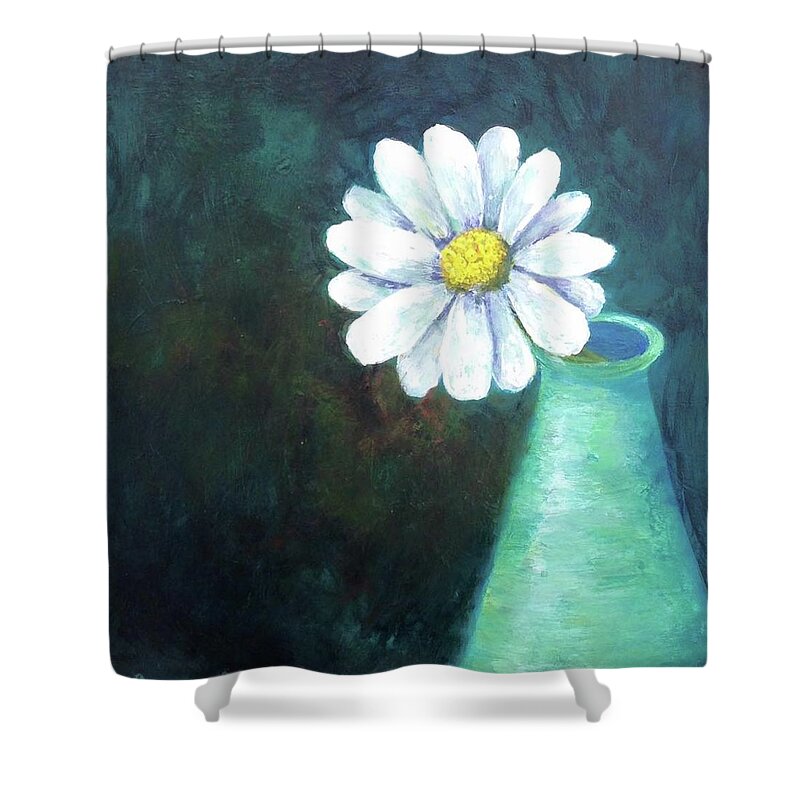 Daisy Shower Curtain featuring the painting Oopsy Daisy by Teresa Fry