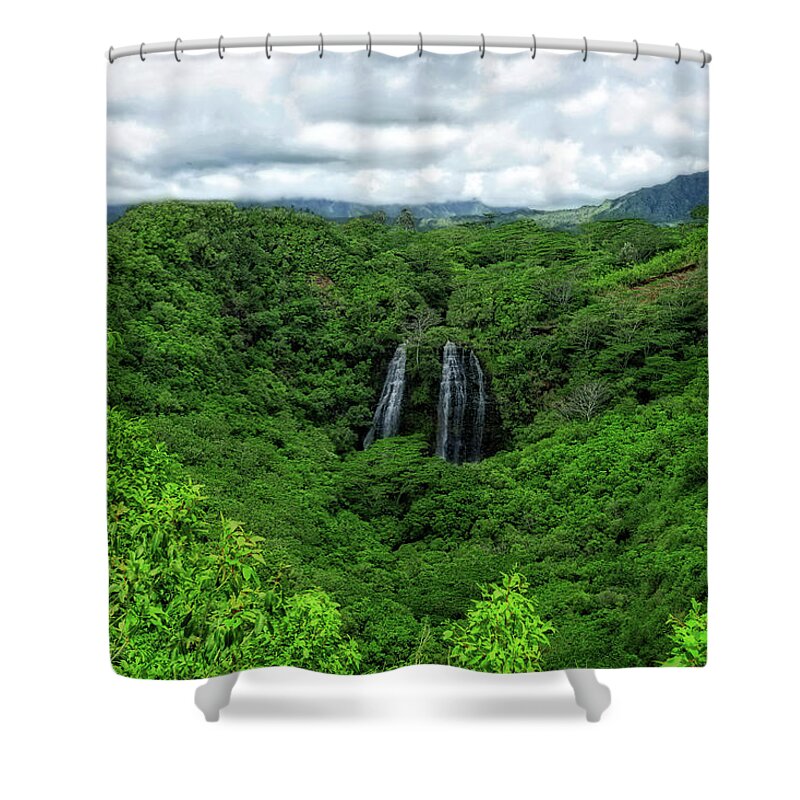 Landscape Shower Curtain featuring the photograph Opaeka Falls by Eric Wiles