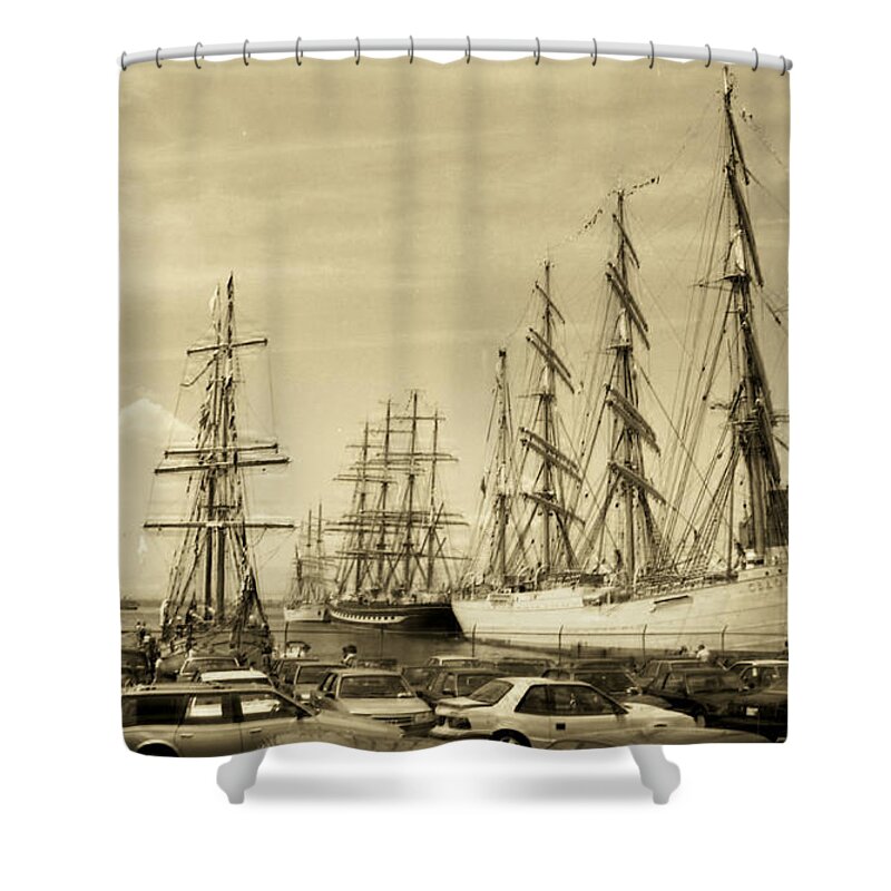 Boats Shower Curtain featuring the photograph Operation Sail 1992 Brooklyn by John Schneider
