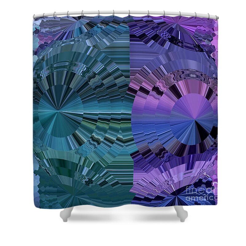 Abstract Art Shower Curtain featuring the digital art Opposites Attract by Krissy Katsimbras