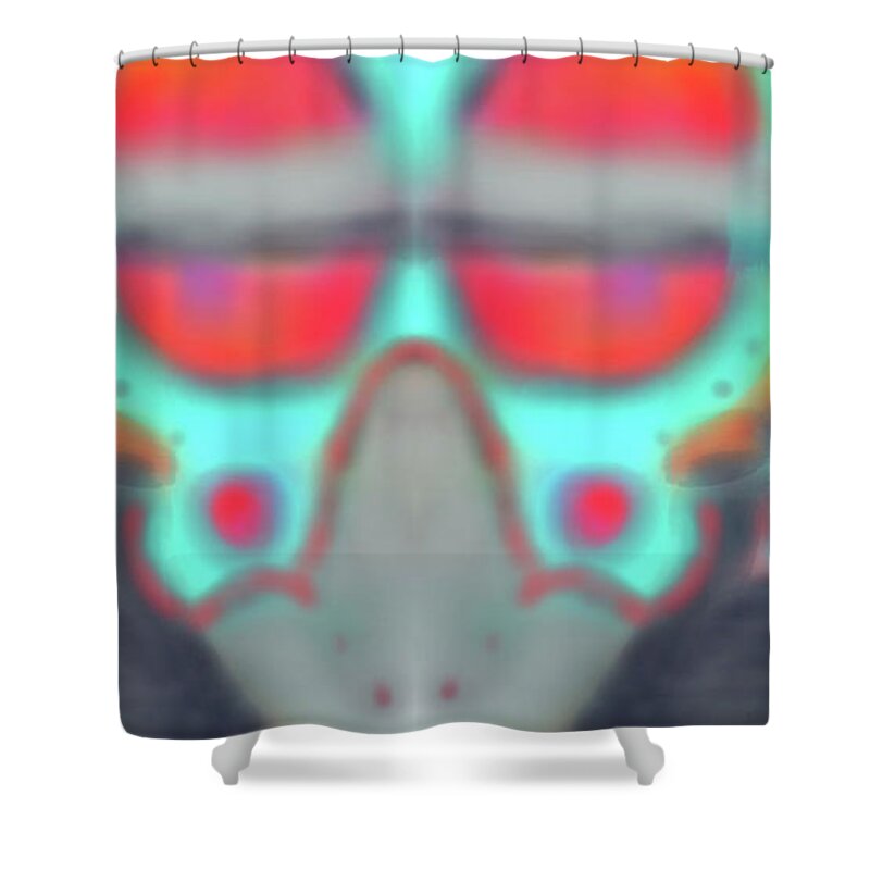 Abstract Art Shower Curtain featuring the digital art Orange and Teal Abstract by Susan Stone