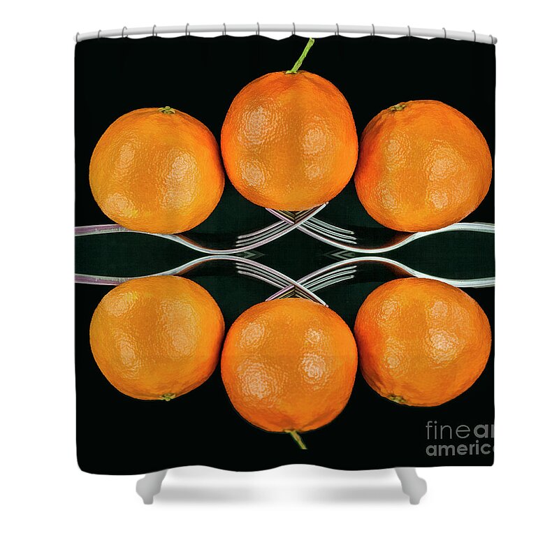 Oranges Shower Curtain featuring the photograph Orange Balance by Shirley Mangini
