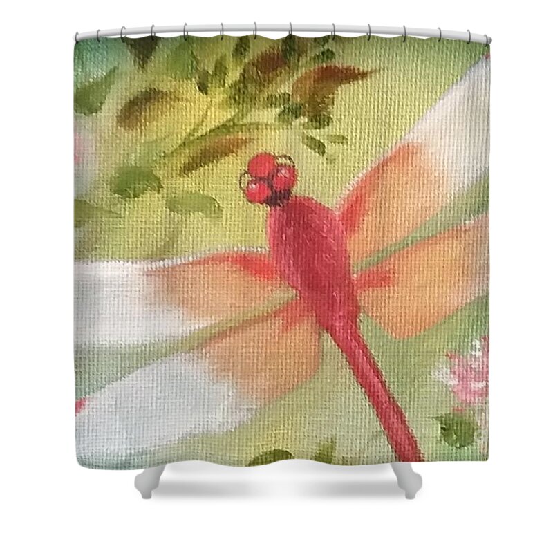 Butterfly Shower Curtain featuring the painting Orange creme by Peggy Miller