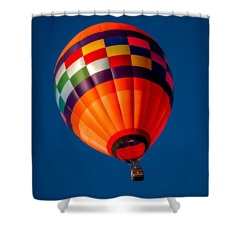 Albuquerque Shower Curtain featuring the photograph Orange Crush - Hot Air Balloon by Ron Pate