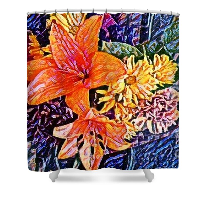 Flowers Shower Curtain featuring the photograph Orange flowers by Steven Wills