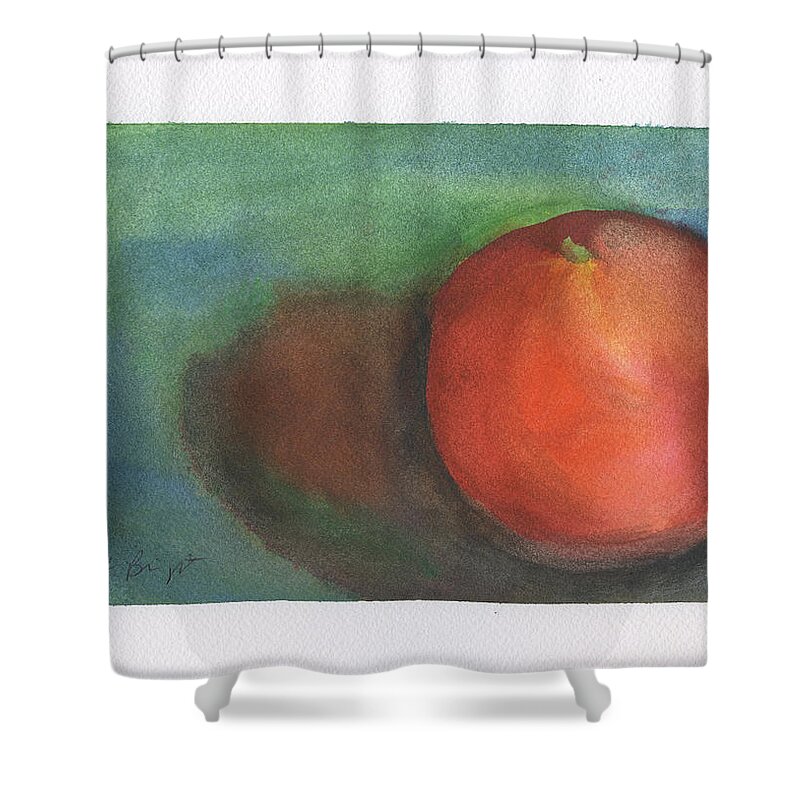 Orange Still Life Shower Curtain featuring the painting Orange Still Life by Frank Bright