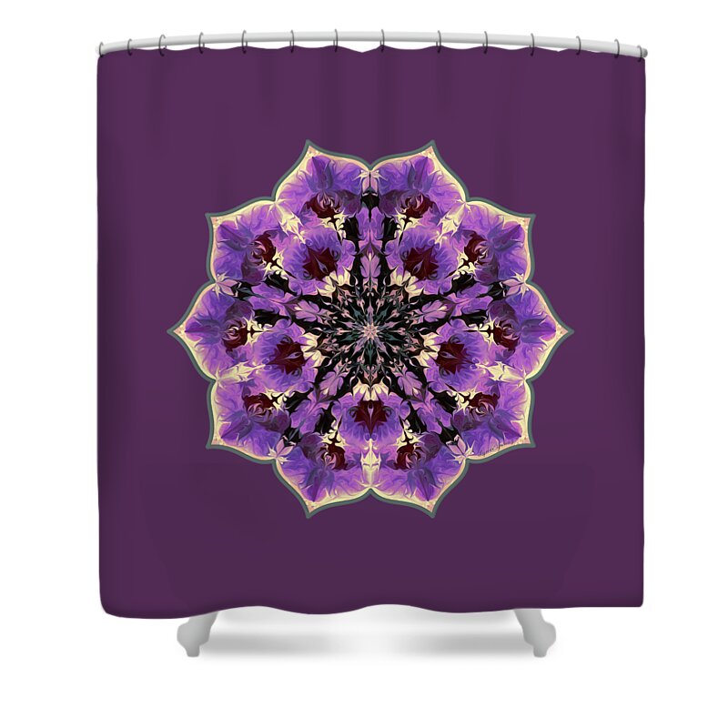 Mandala Shower Curtain featuring the digital art Orchid Lotus by Lynde Young