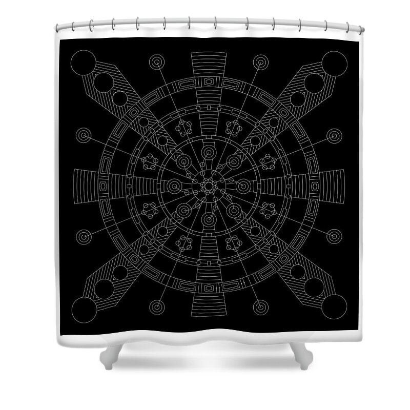 Relief Shower Curtain featuring the digital art Origin Inverse by DB Artist