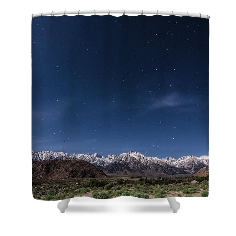 California Shower Curtain featuring the photograph Orion Over Mt. Whitney by Margaret Pitcher