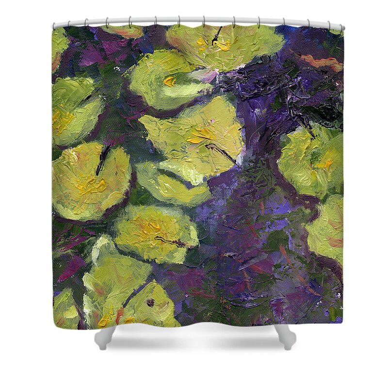 Abstract Shower Curtain featuring the painting Orlando Lilies by Diane Martens