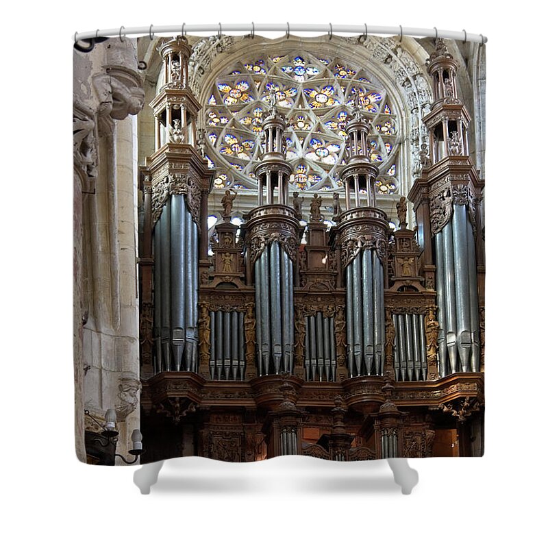 Ornate Organ Shower Curtain featuring the photograph Ornate 15th Century Organ by Sally Weigand