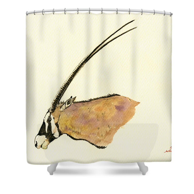 Eland Shower Curtain featuring the painting Oryx by Juan Bosco