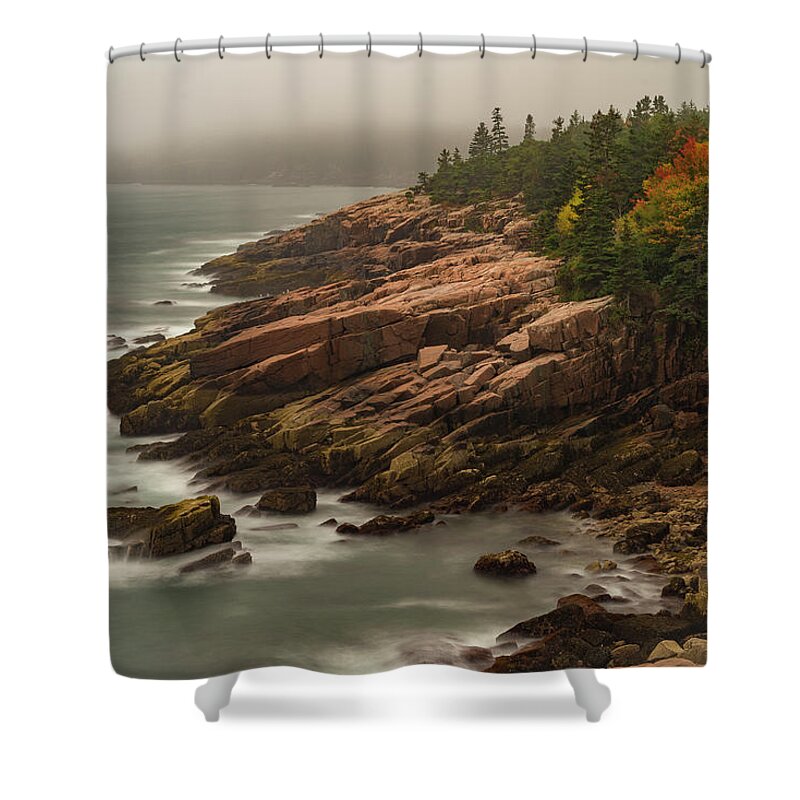 Acadia Shower Curtain featuring the photograph Otter Cliffs by Gary Lengyel
