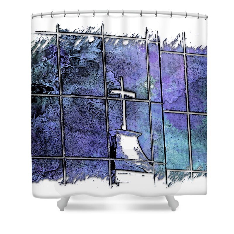 Berry Shower Curtain featuring the photograph Our Father Berry Blues 3 Dimensional by DiDesigns Graphics