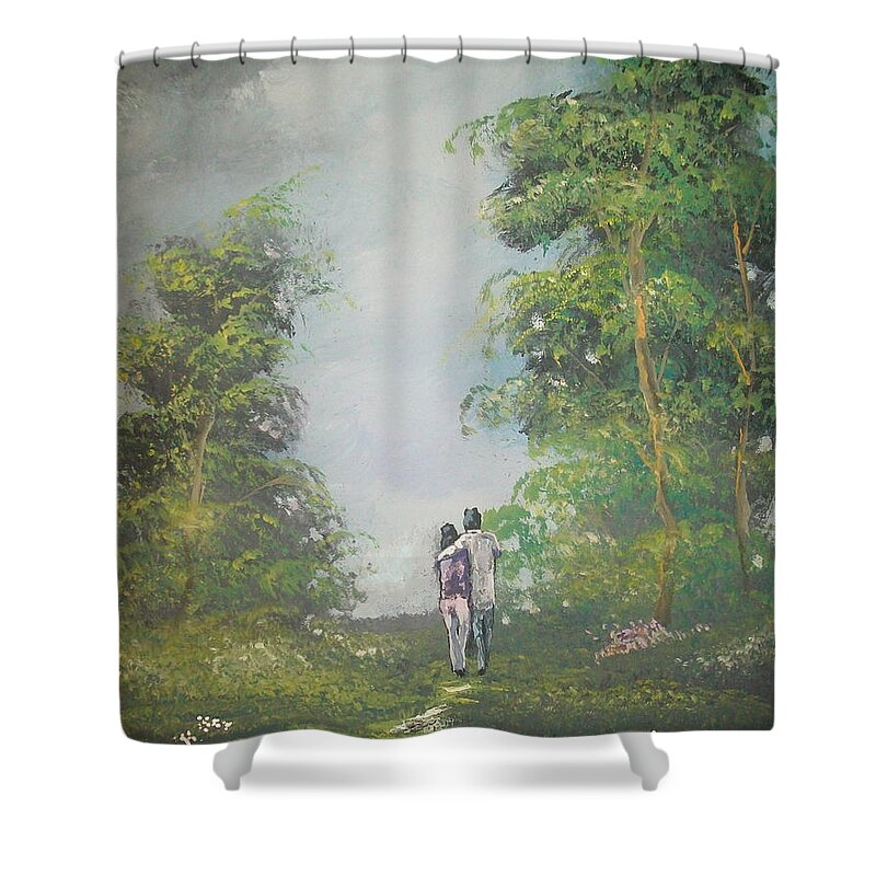Art Shower Curtain featuring the painting Our Time Together by Raymond Doward
